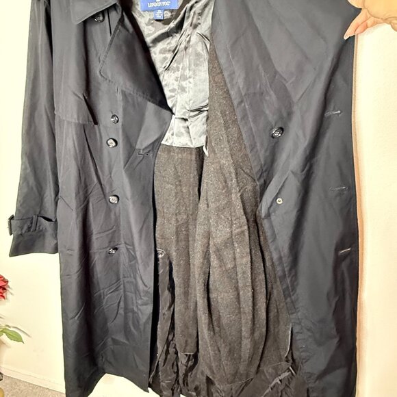 London Fog Coat 44 L Trench Coat Double Breasted Removable Lining Heavy Duty - Picture 3 of 6